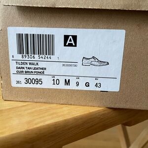 Men's Size 10M Clark's Collection Tilden Walk Dark Tan Leather